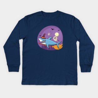 Shark witch Kids Long Sleeve T-Shirt